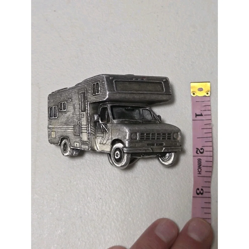 Vintage Camper Belt Buckle RV Motorhome 1979 Bergamot Brass Works‎ Heavy Metal